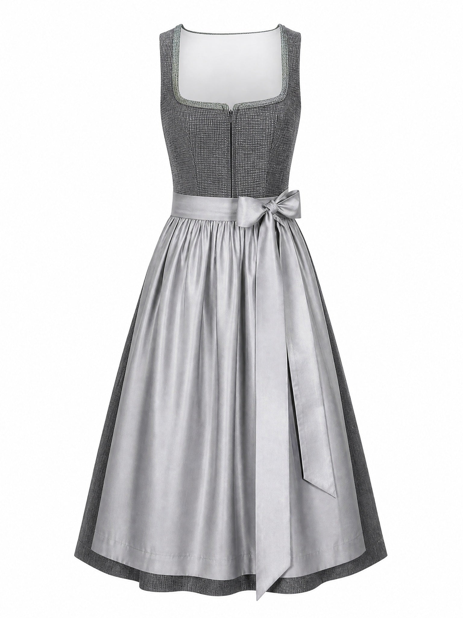 Dirndl Freya in Graphit mit Perlgrau Sch¨¹rze - Vorderansicht