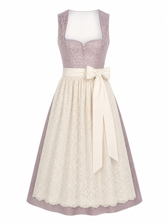 Dirndl Mathilda in Alt-Lavendel mit Elfenbein Sch¨¹rze - Vorderansicht