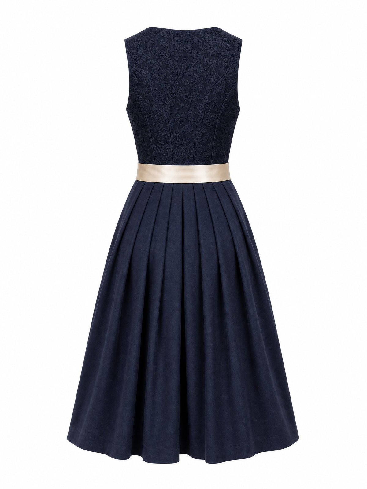 Dirndl Nela in Mitternachtsblau mit Champagner Sch¨¹rze - R¨¹ckansicht