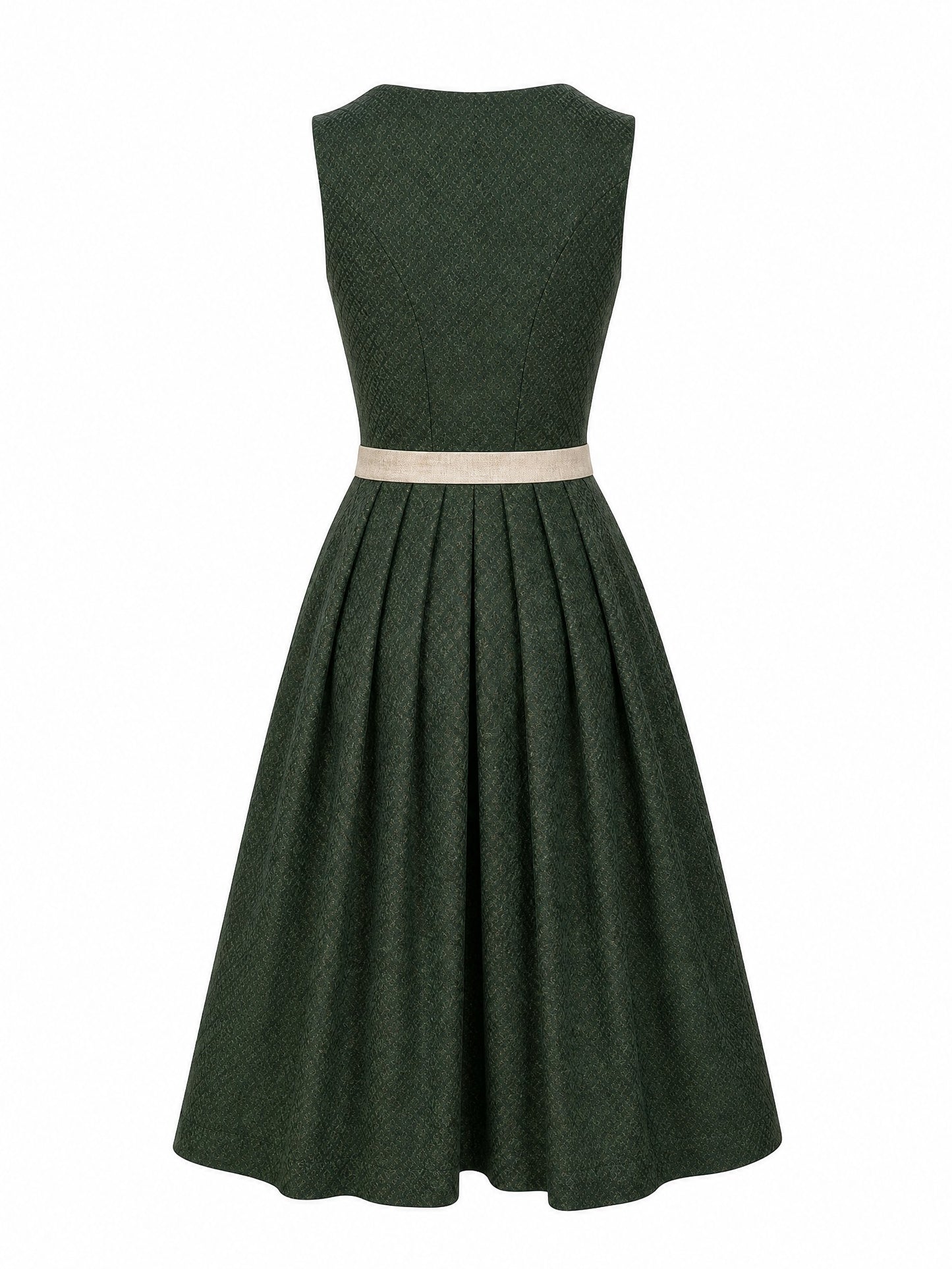 Dirndl Pia in Waldgr¨¹n mit Haferbeige Sch¨¹rze - R¨¹ckansicht