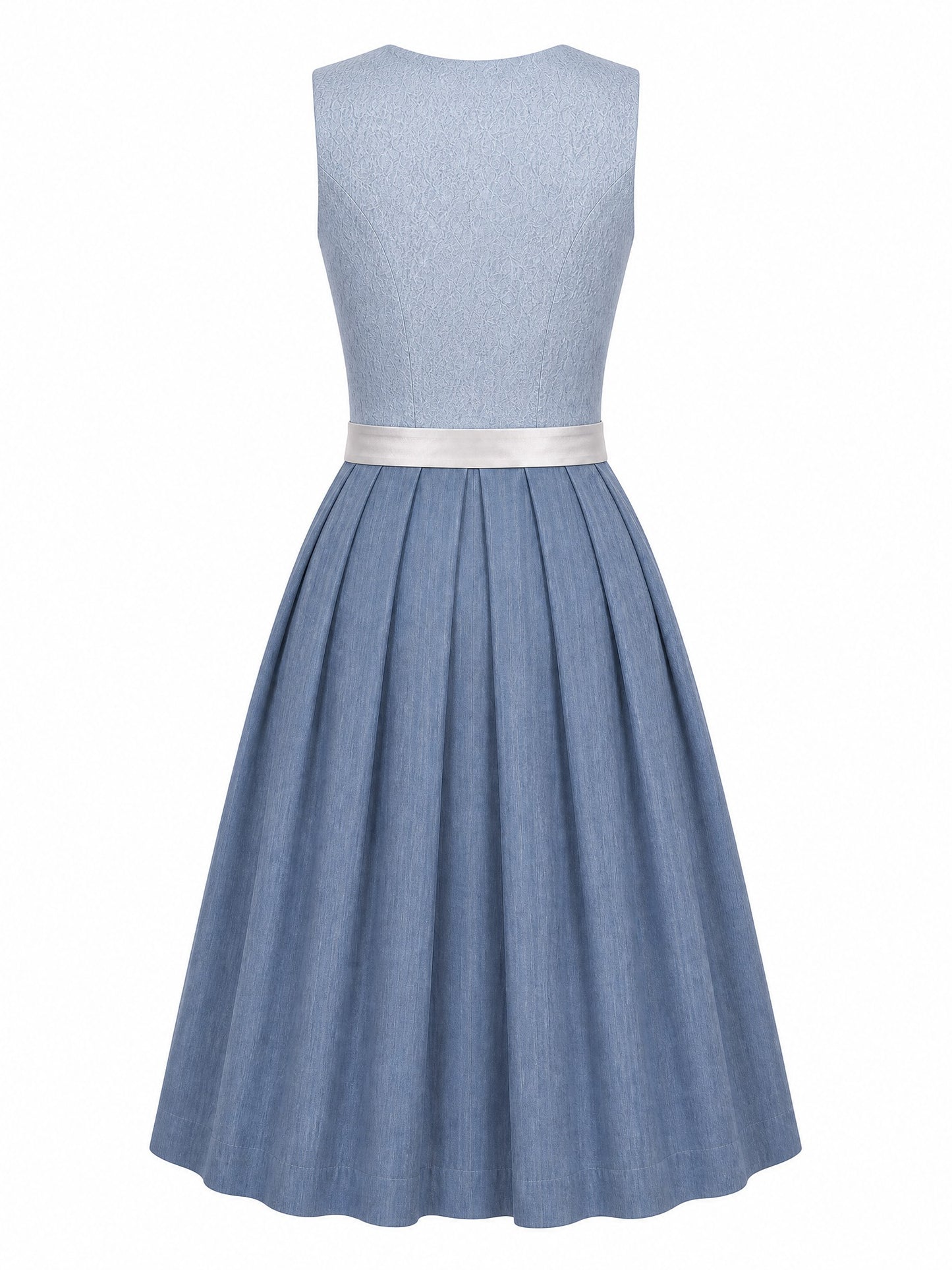 Dirndl Ronja in Puderblau mit Silber Sch¨¹rze - R¨¹ckansicht