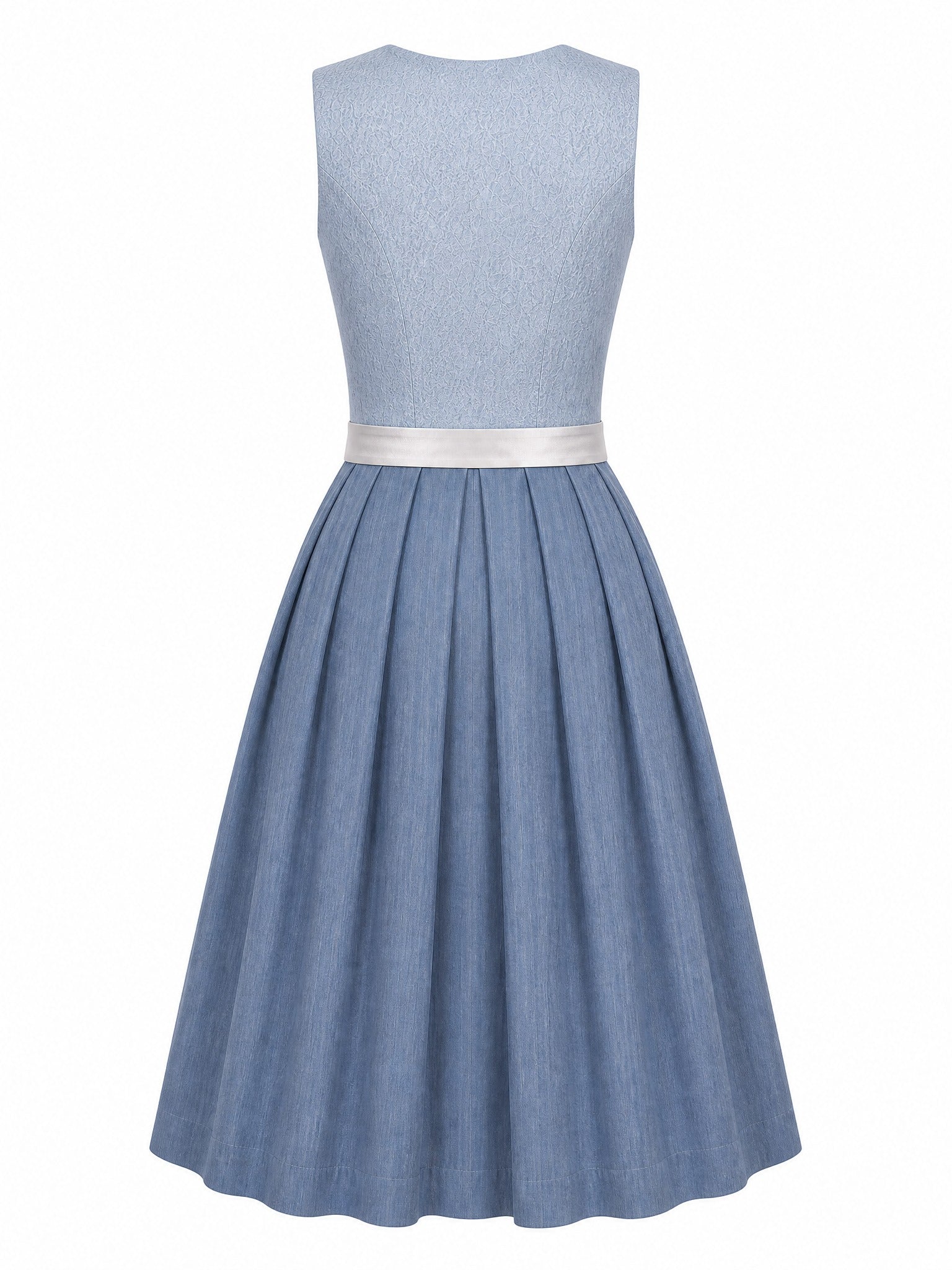 Dirndl Ronja in Puderblau mit Silber Sch¨¹rze - R¨¹ckansicht