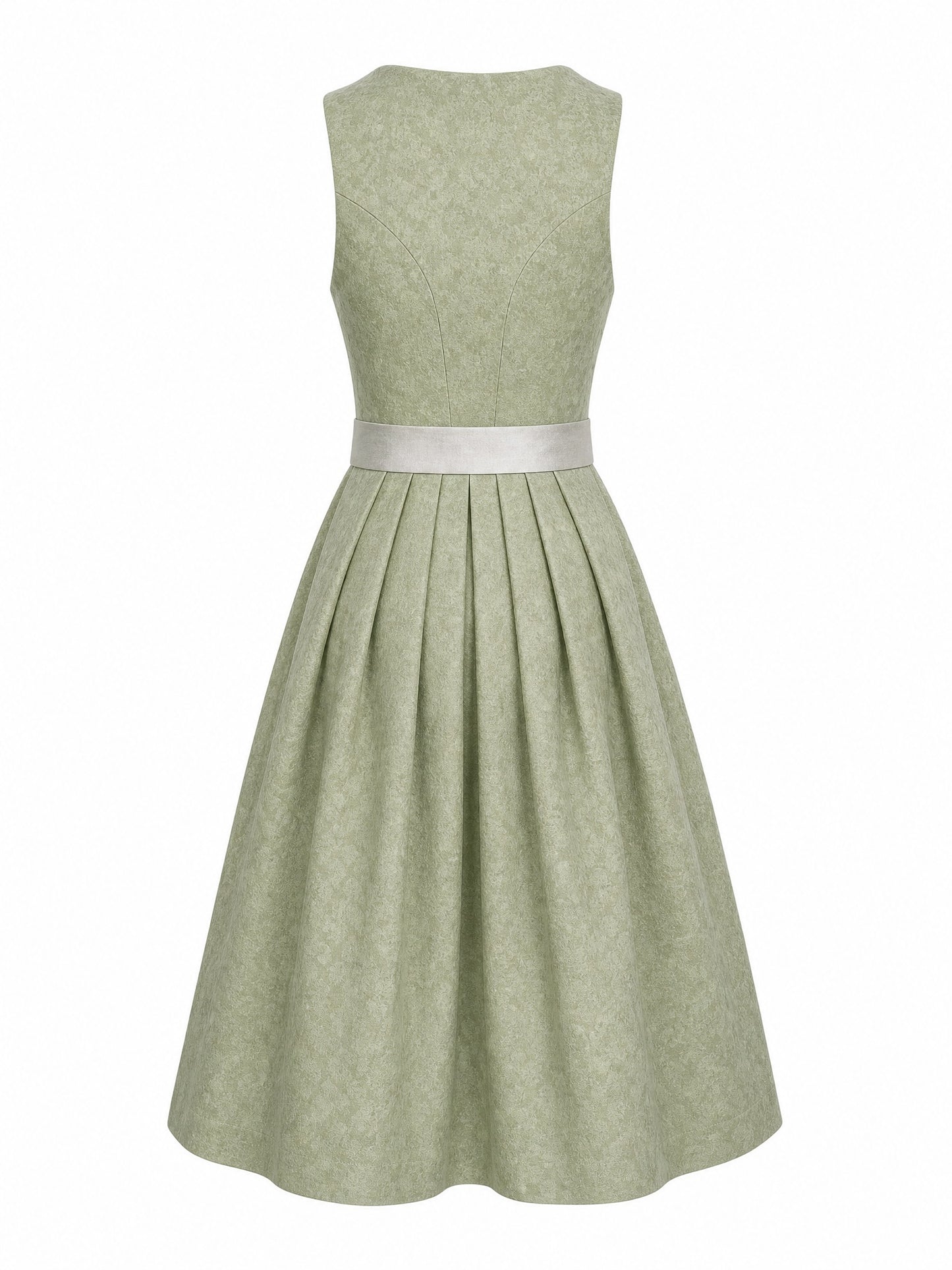 Dirndl Anika in Salbeigr¨¹n mit Perlgrau Sch¨¹rze - R¨¹ckansicht