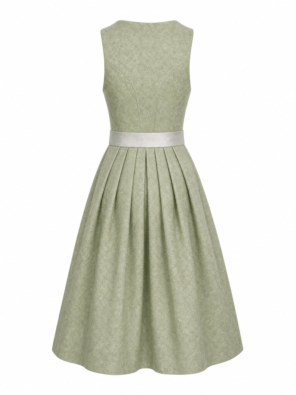 Dirndl Anika in Salbeigr¨¹n mit Perlgrau Sch¨¹rze - R¨¹ckansicht