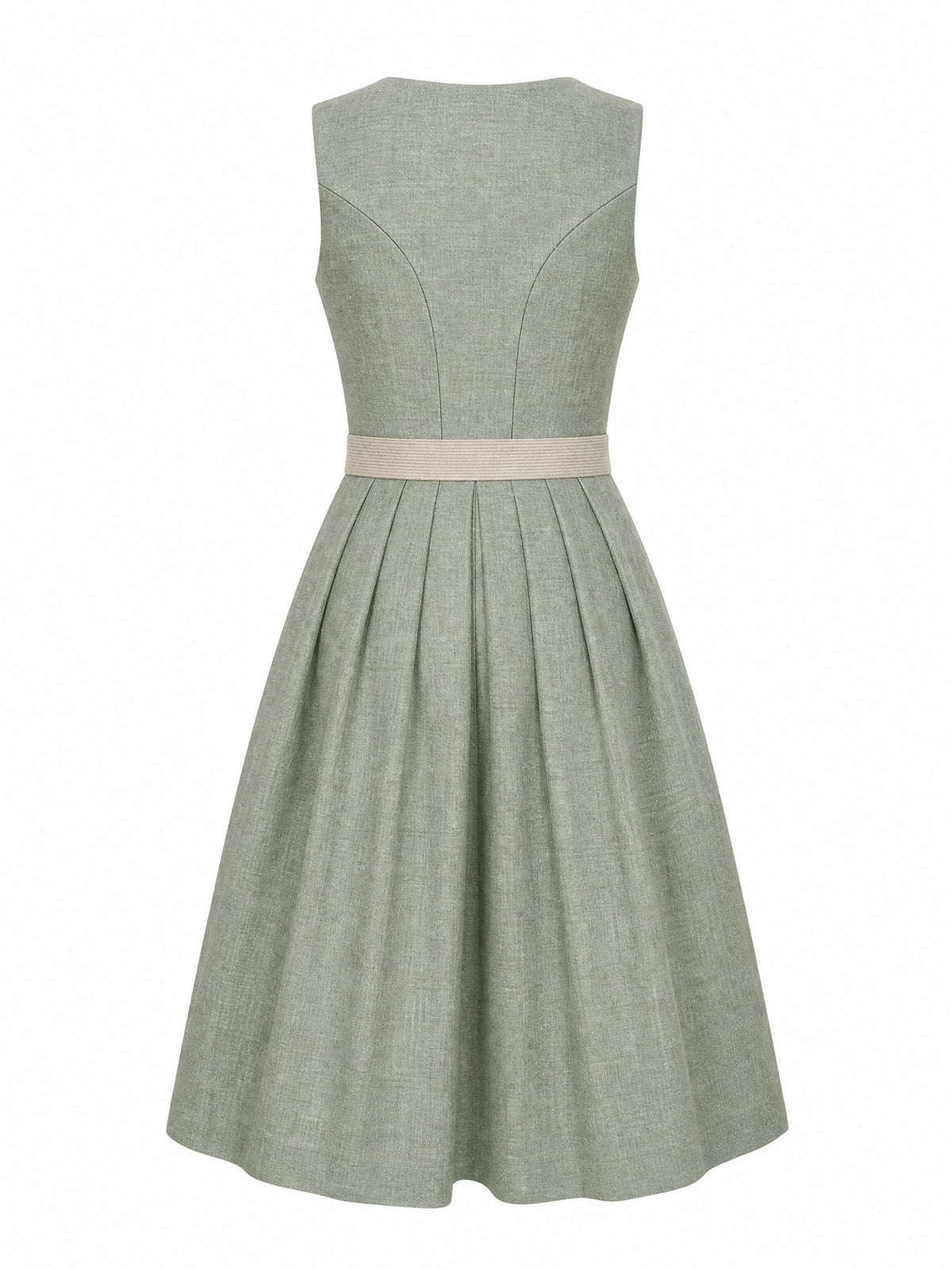 Dirndl Anna in Eukalyptusgr¨¹n mit Warmer Sand Sch¨¹rze - R¨¹ckansicht