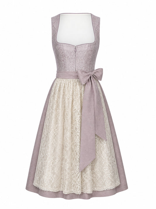 Dirndl Antonia in Alt-Lavendel mit Elfenbein Sch¨¹rze - Vorderansicht