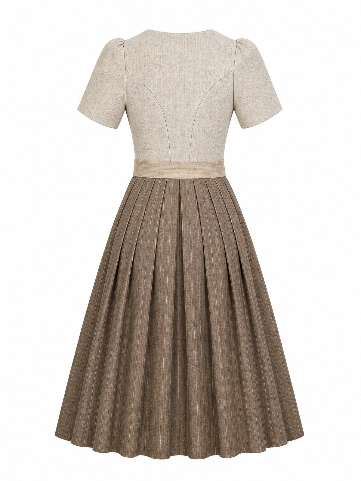 Dirndl Hanna in Haferbeige mit Warmer Sand Sch¨¹rze - R¨¹ckansicht