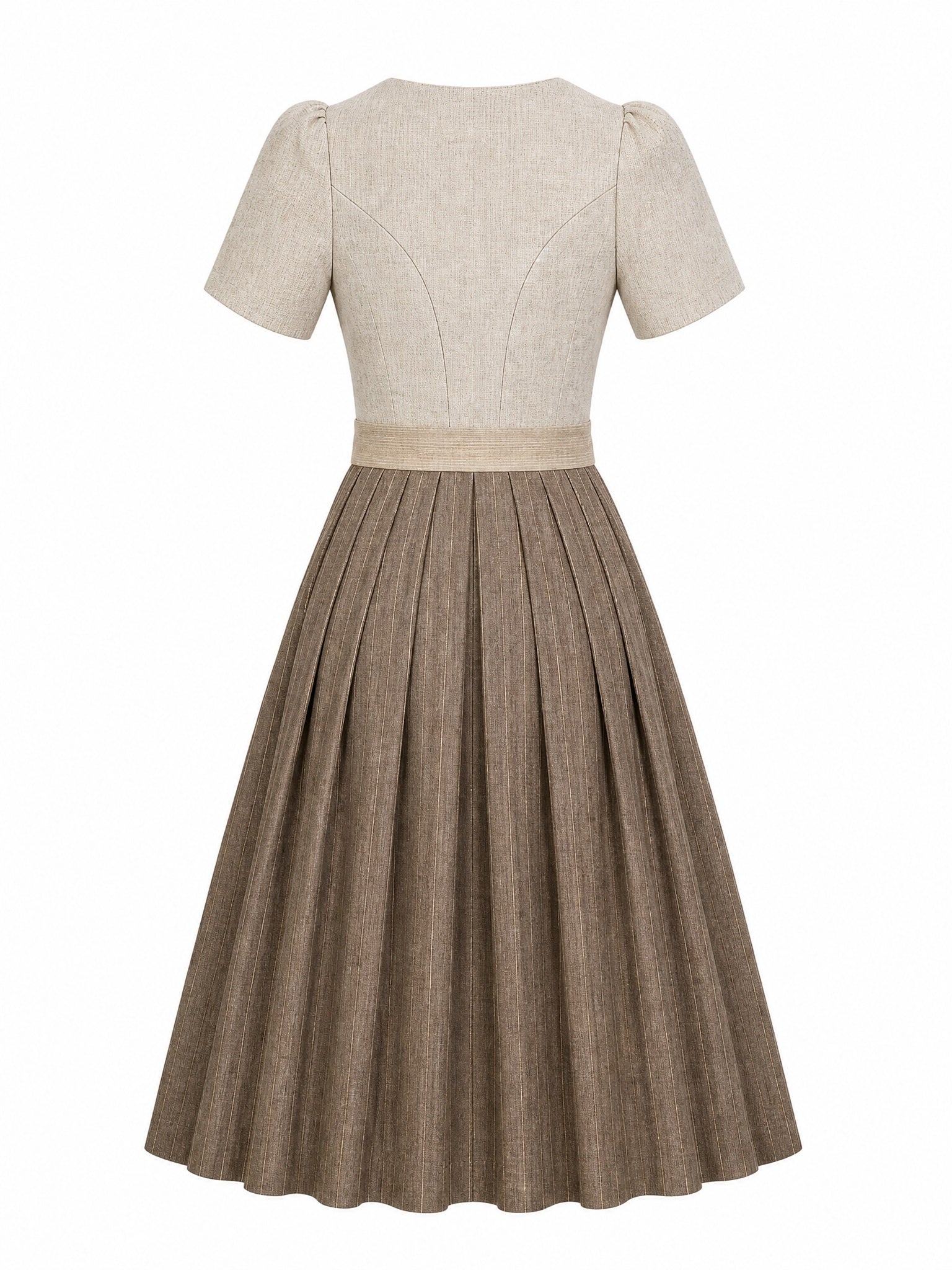 Dirndl Hanna in Haferbeige mit Warmer Sand Sch¨¹rze - R¨¹ckansicht