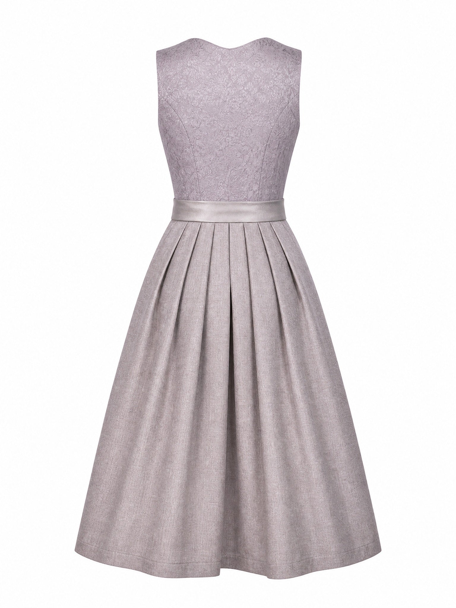 Dirndl Karla in Rauchflieder mit Perlgrau Sch¨¹rze - R¨¹ckansicht