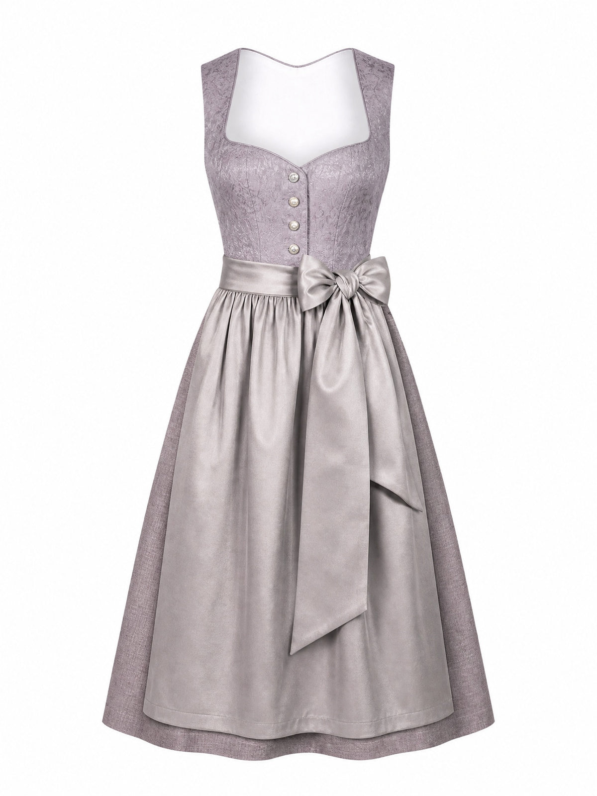 Dirndl Karla in Rauchflieder mit Perlgrau Sch¨¹rze - Vorderansicht