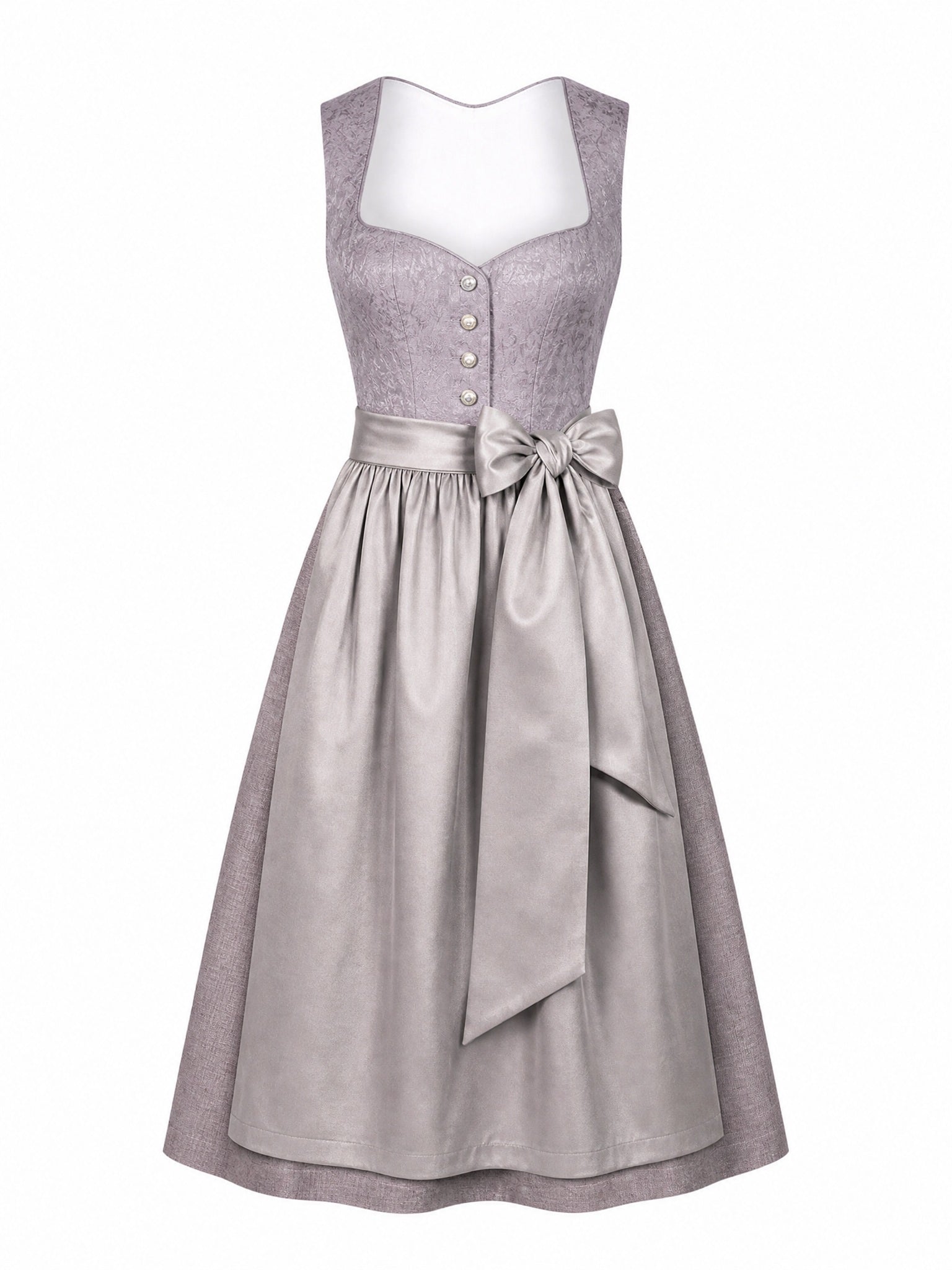Dirndl Karla in Rauchflieder mit Perlgrau Sch¨¹rze - Vorderansicht