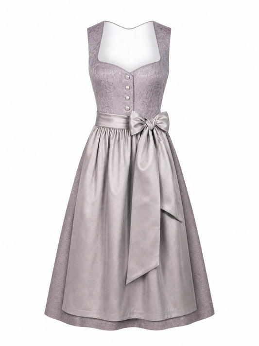 Dirndl Karla in Rauchflieder mit Perlgrau Sch¨¹rze - Vorderansicht