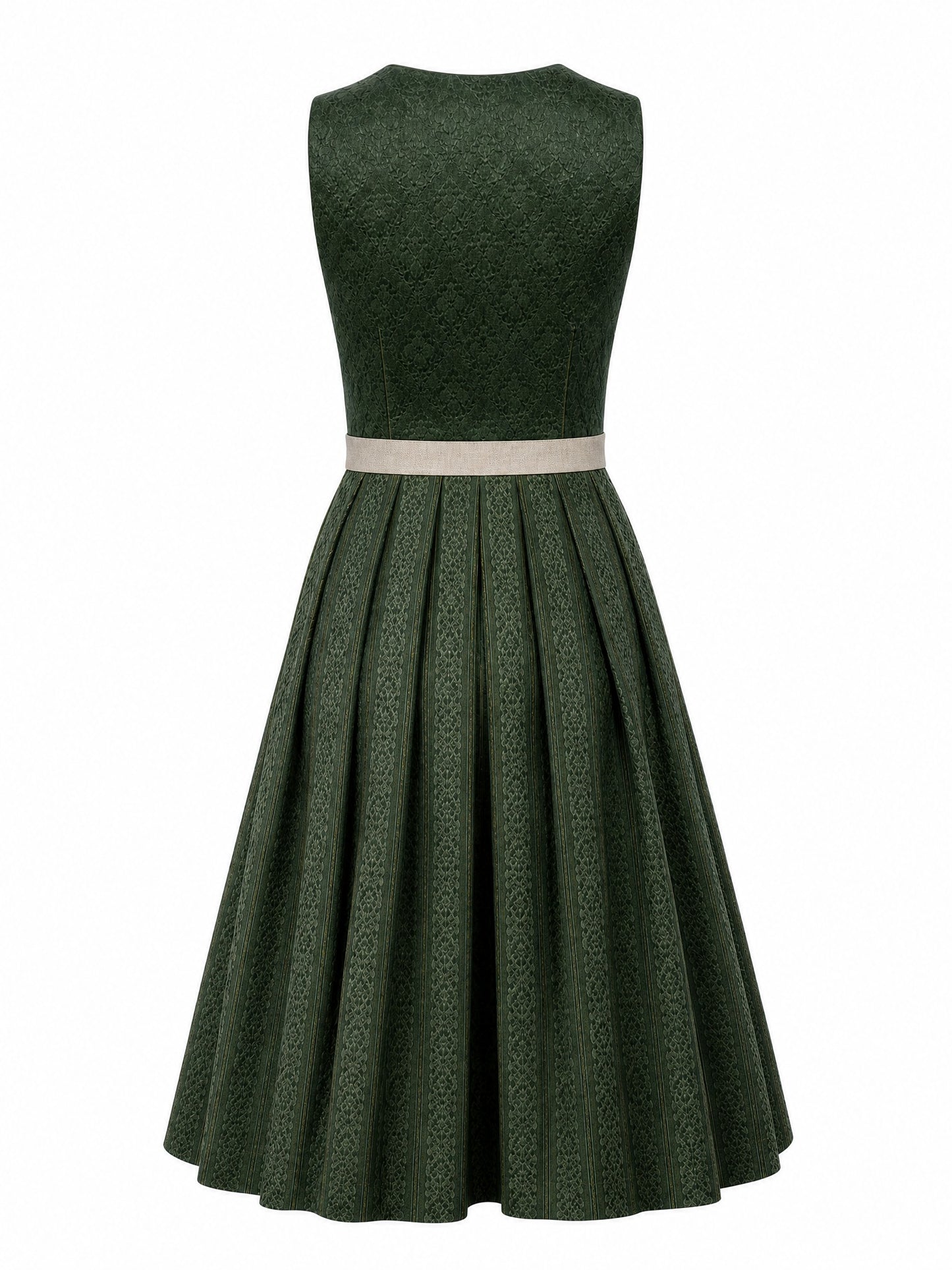 Dirndl Lia in Waldgr¨¹n mit Haferbeige Sch¨¹rze - R¨¹ckansicht