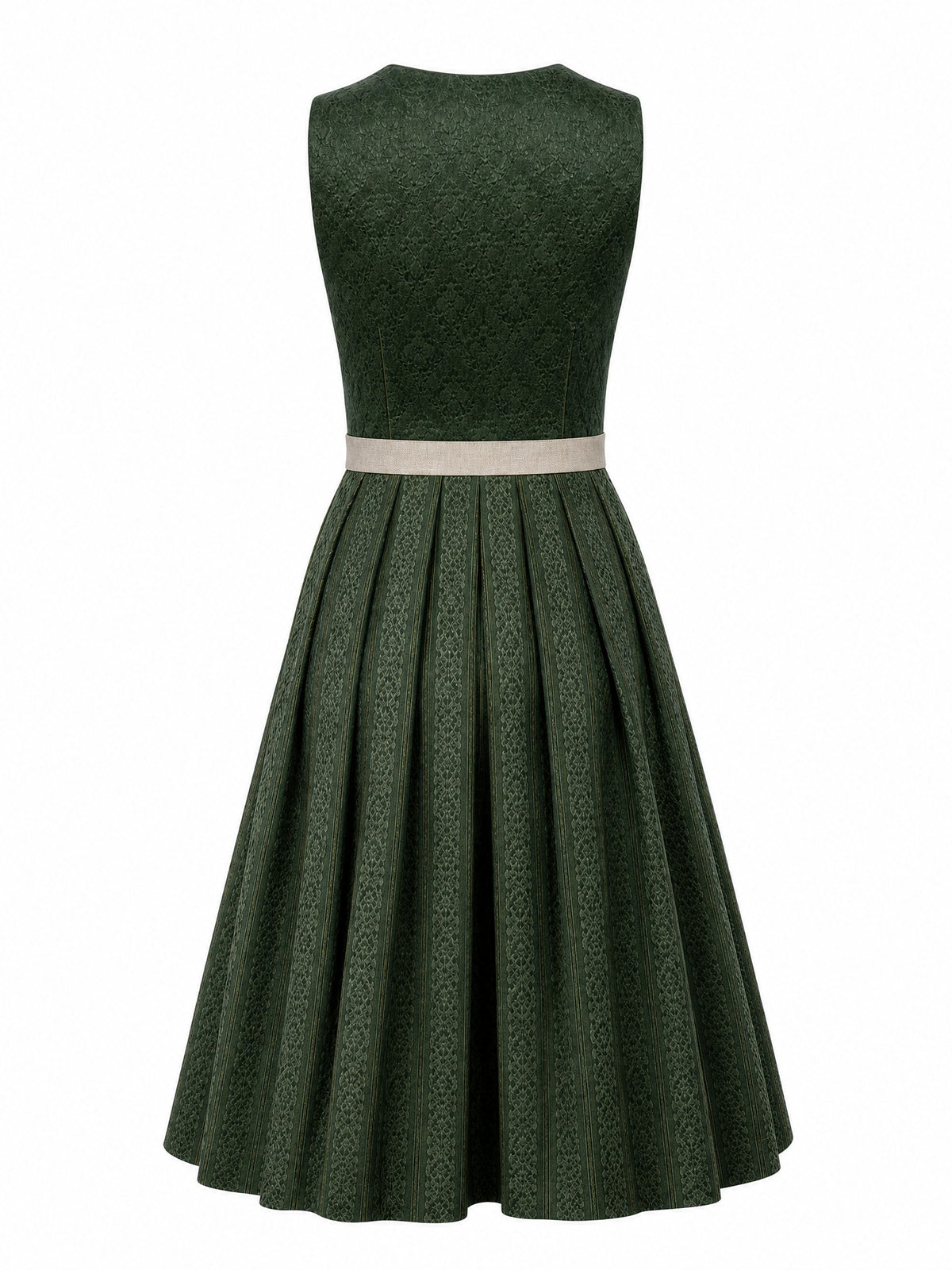 Dirndl Lia in Waldgr¨¹n mit Haferbeige Sch¨¹rze - R¨¹ckansicht