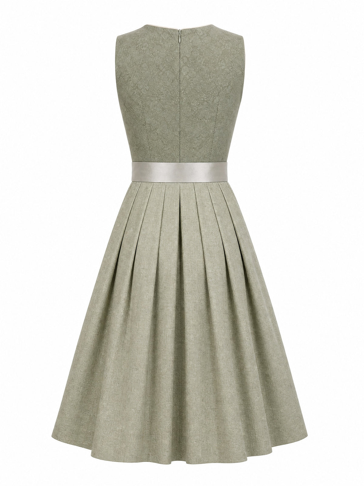 Dirndl Rica in Salbeigr¨¹n mit Perlgrau Sch¨¹rze - R¨¹ckansicht
