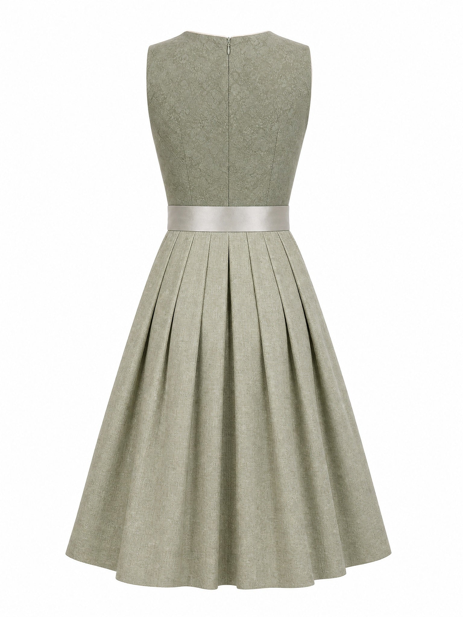 Dirndl Rica in Salbeigr¨¹n mit Perlgrau Sch¨¹rze - R¨¹ckansicht